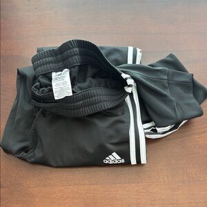 New! adidas Black Jogger Sweatpants with White Side Stripes